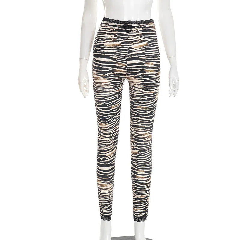 Joskaa Zebra Stripe Mesh Crop Two Piece Set - two piece set image 6