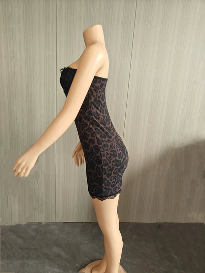 Joskaa Leopard Print Strapless Bodycon Dress - bodycon dress image 3