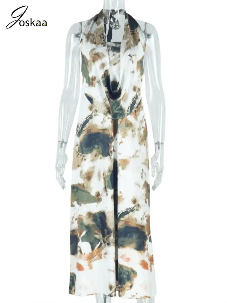 Women's Ruched Backless Halter Bikini Set Gray – Back View