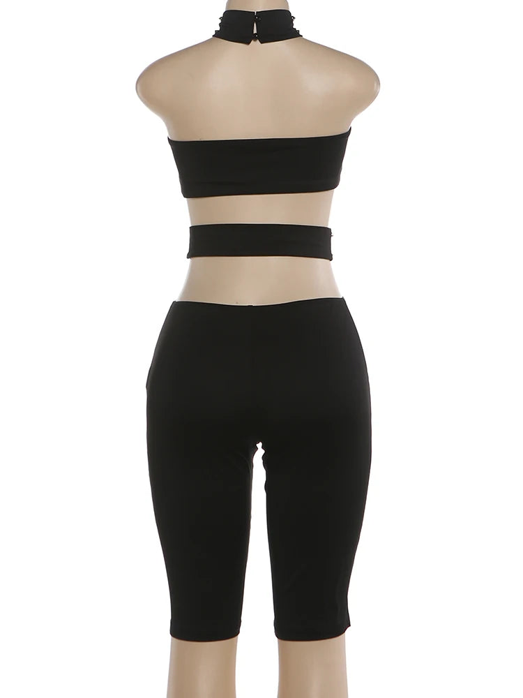 Joskaa Cutout Backless Halter Bodycon Romper - romper image 4