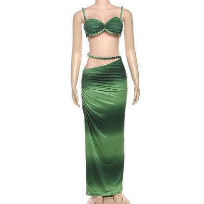 Wholesale Women's Cutout Crop Maxi Two Piece Set