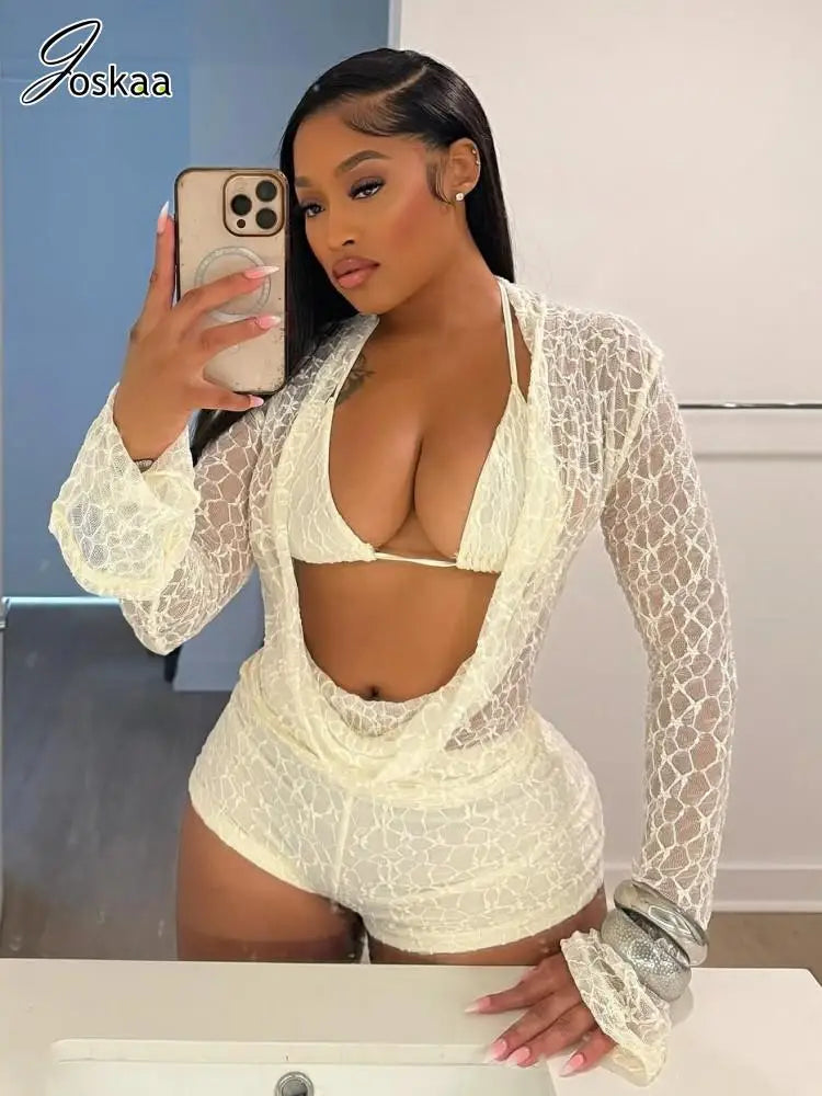 Wholesale Women's Lace Long Sleeve Two Piece Set – Women's Fashion Wholesale – Front View