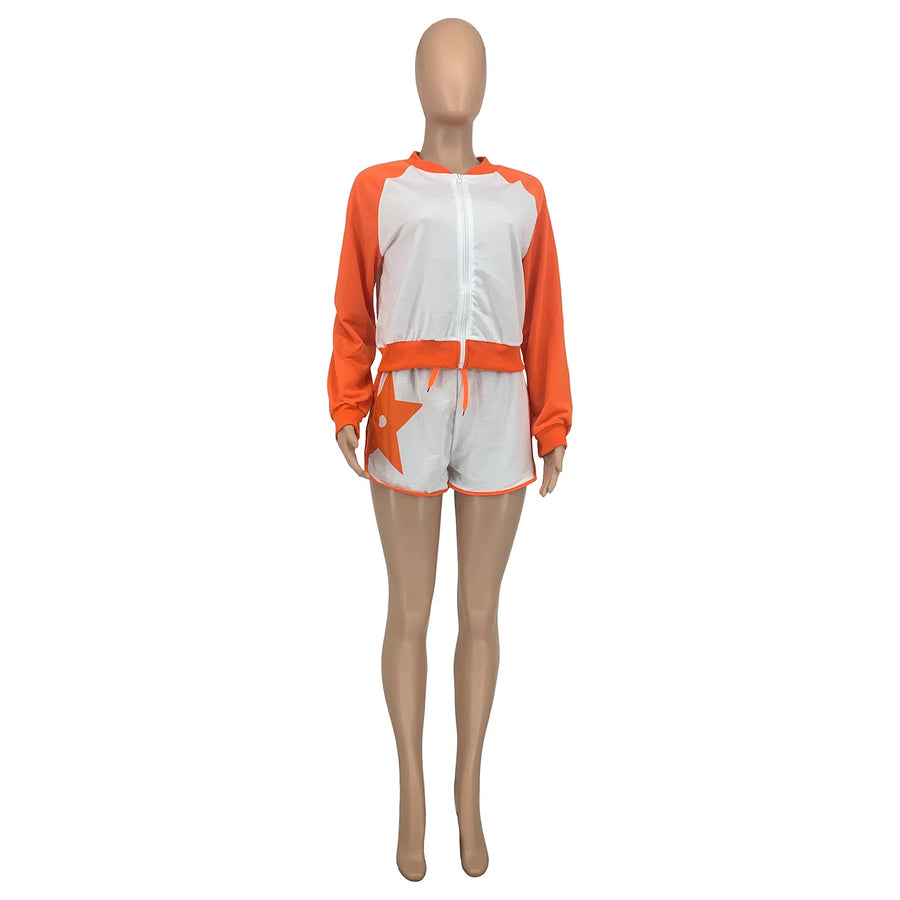 Wholesale Women's Long Sleeve Zip Two Piece Set