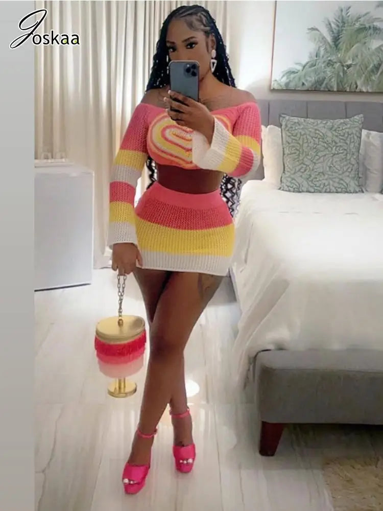 Women's Knit Long Sleeve Crop Bikini Set – Women's Fashion Wholesale – Front View