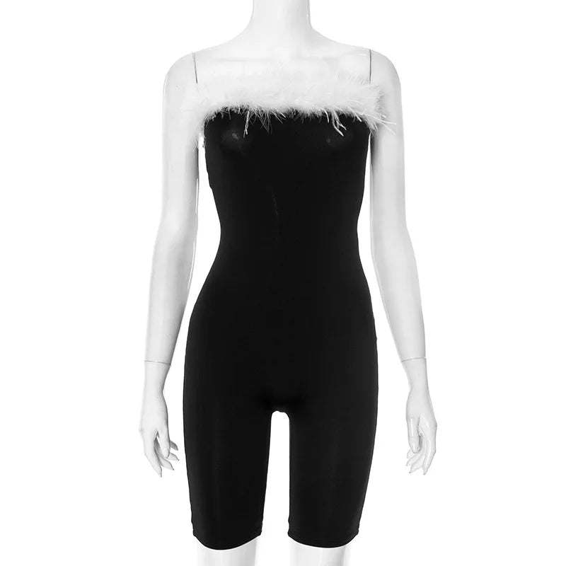 Women's Backless Strapless Bodycon Romper