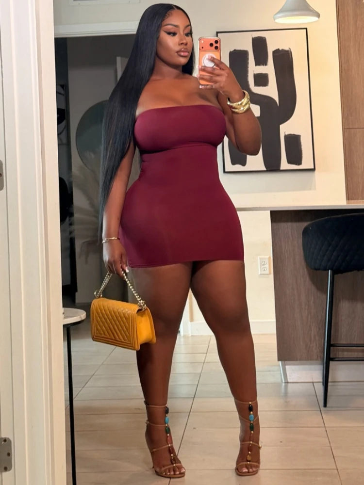 Women's Strapless Sleeveless Bodycon Mini Dress - Additional View 16