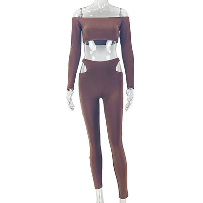 Women's Cutout Long Sleeve Bodycon Two Piece Set - Additional View 7