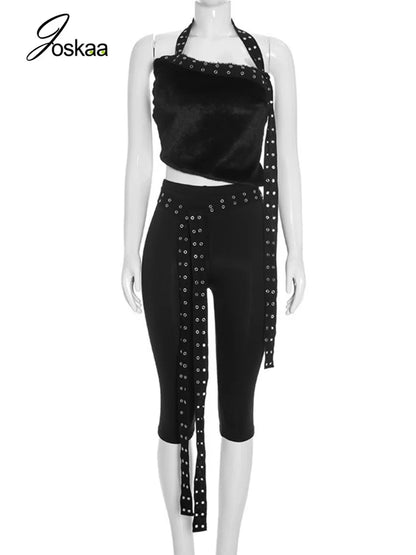 Women's Halter Two Piece Set - Back View