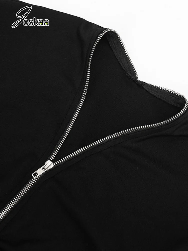 Women's Ruched V-neck Zip Up Bodycon Mini Dress - Detail View 5
