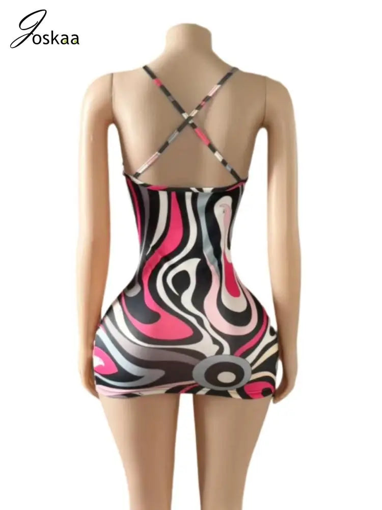 Women's Stripe Backless Bodycon Mini Dress Rose Red – Detail View