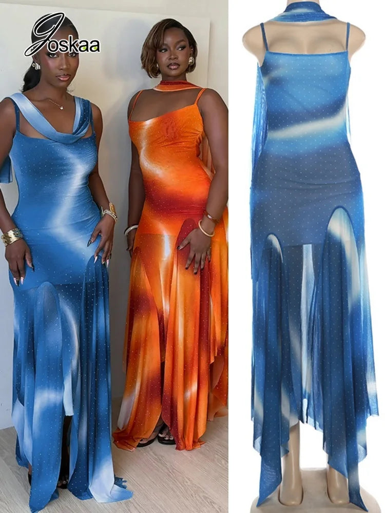Women's Mesh Sleeveless Bodycon Maxi Dress – Women's Fashion Wholesale – Front View