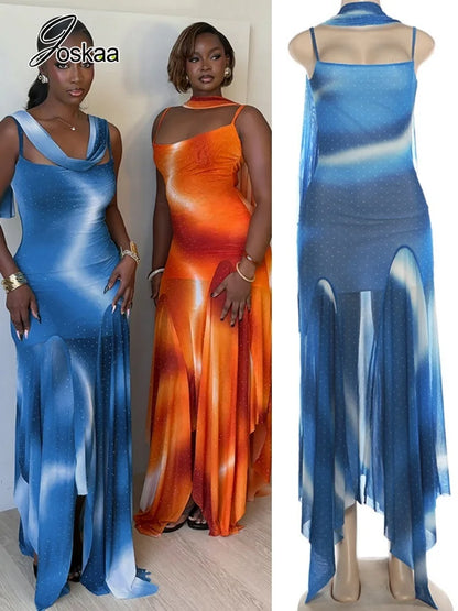 Women's Mesh Sleeveless Bodycon Maxi Dress – Women's Fashion Wholesale – Front View