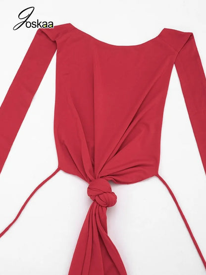Women's Backless Halter Two Piece Set - Model Wearing Style