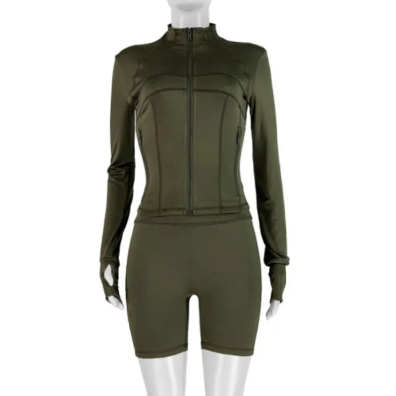 Joskaa Zip Up Long Sleeve Two Piece Set - two piece set image 8