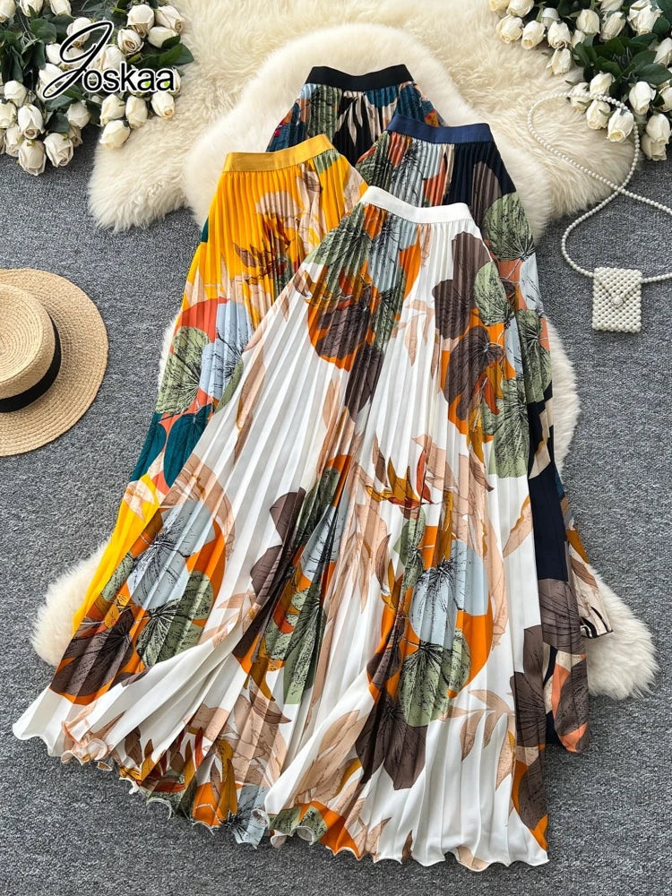 Wholesale Women's High Waist Maxi Pleated Skirt – Women's Fashion Wholesale – Front View