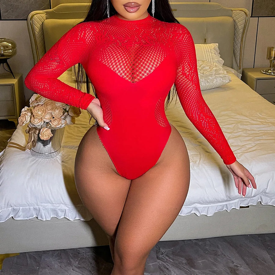Wholesale Women's Mesh Backless Long Sleeve Top