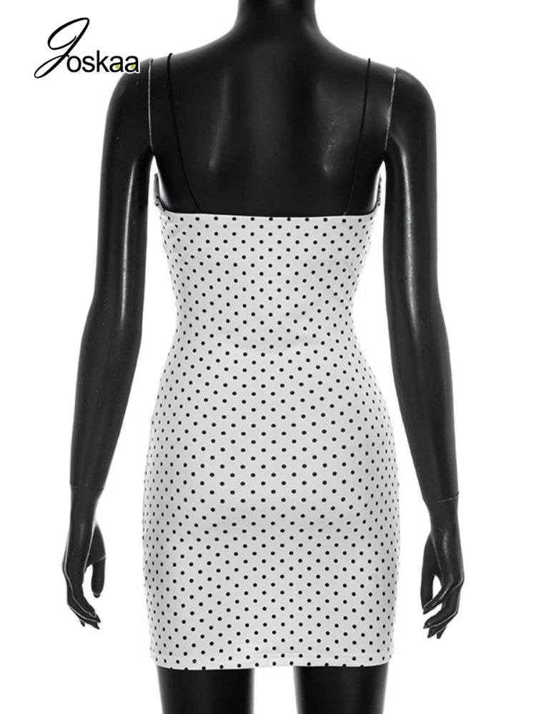 Women's Polka Dot Lace Sleeveless Mini Dress Green – Detail View