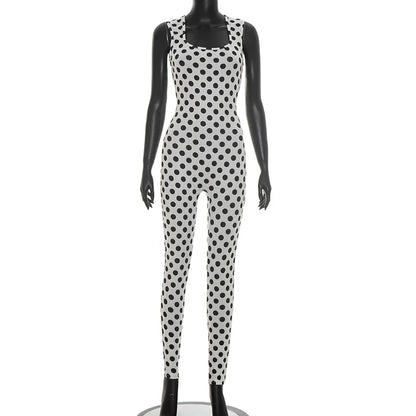 Joskaa Polka Dot Backless Sleeveless Bodycon Romper - romper image 8