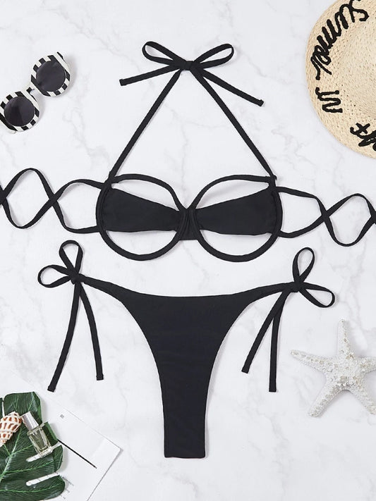 Joskaa Swimwear Solid Hollow Out - swimwear image 2