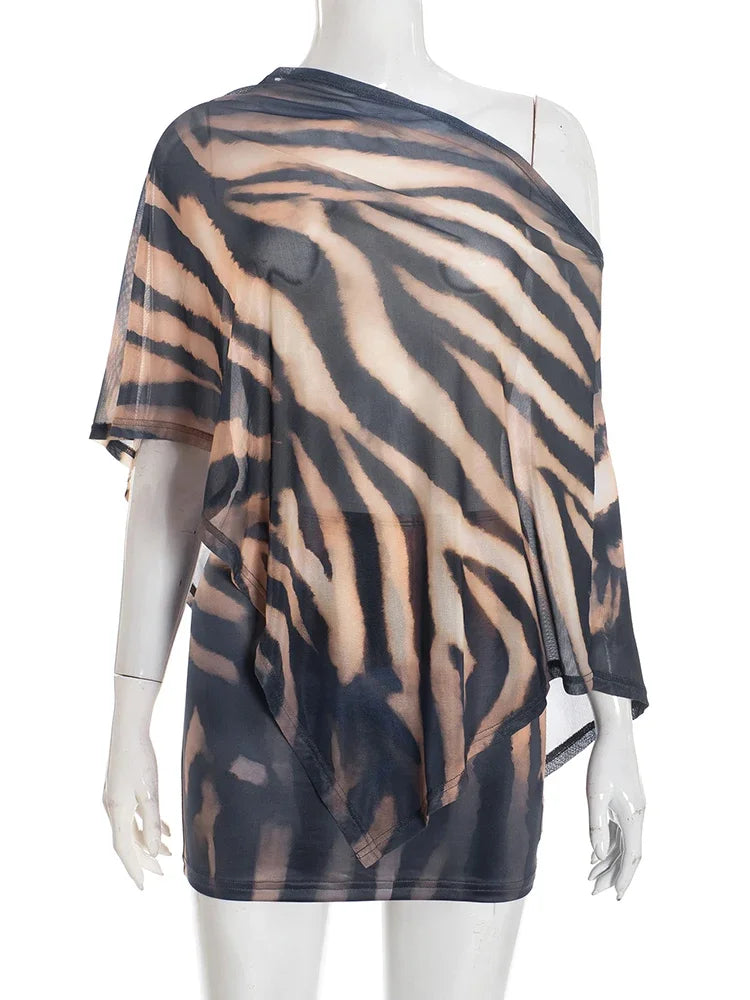 Joskaa Stripe Crop Two Piece Set Print Hipster See - two piece set image 2