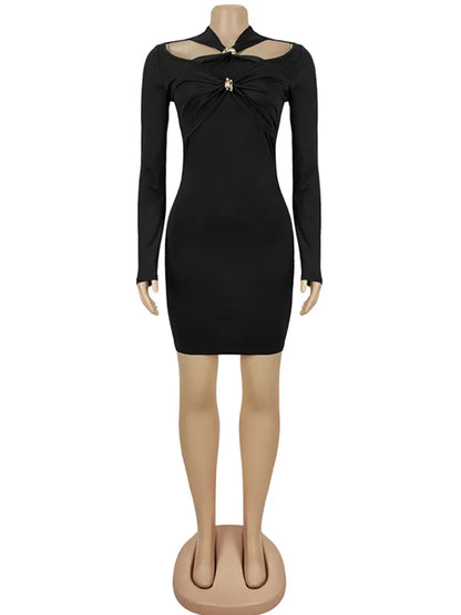 Women's Cutout Long Sleeve Bodycon Dress