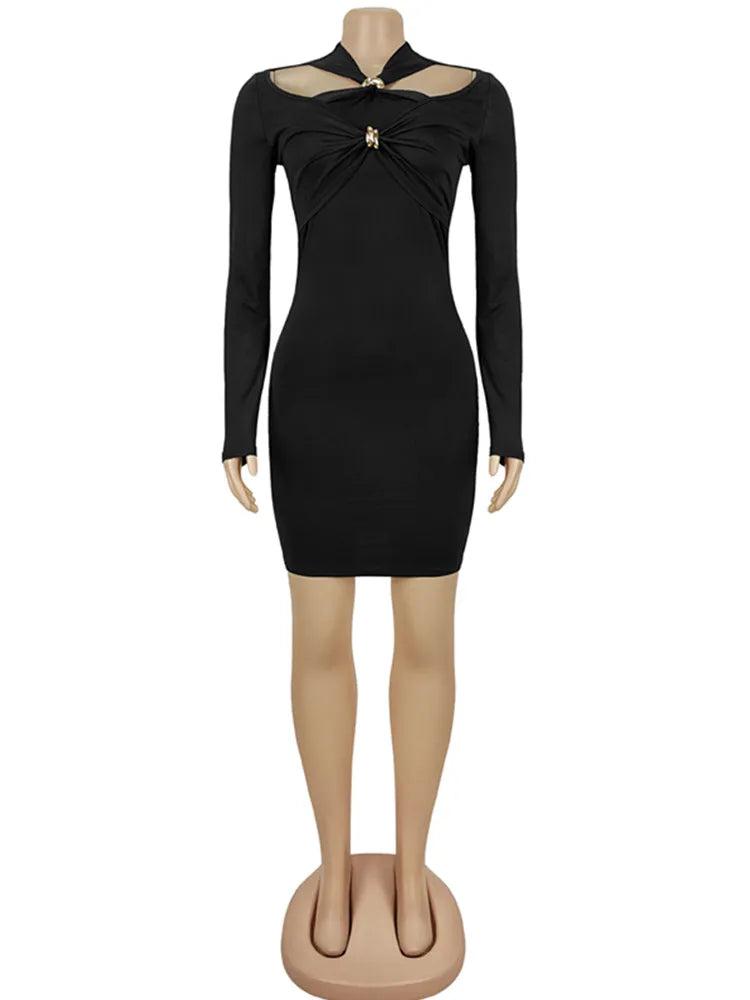 Women's Cutout Long Sleeve Bodycon Dress
