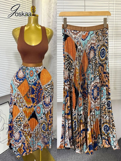 Women's Crop High Waist Pleated Two Piece Set – Women's Fashion Wholesale – Front View