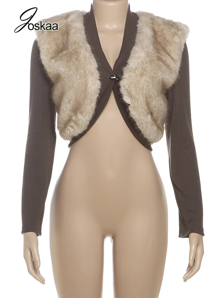 Women's Knit Long Sleeve Crop Ribbed Jacket 200001438 – Back View