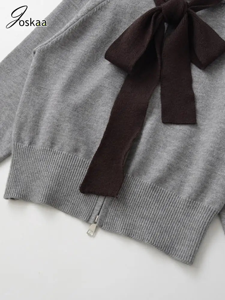 Wholesale Women's Ribbed Knit Zip Hooded Cardigan – Detail View
