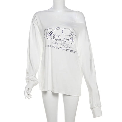 Women's Letter Print Short Sleeve Oversized Top