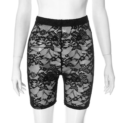 Women's Lace Jacquard Short Leggings Pants