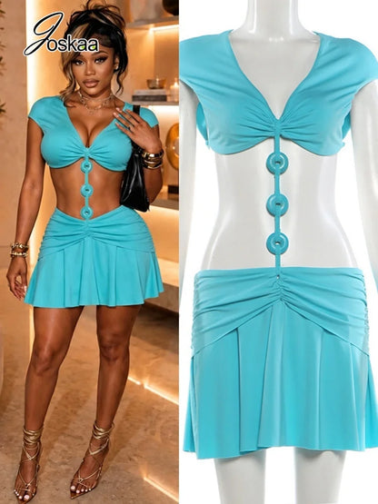 Women's Cutout Sleeveless Bodycon Bikini Set – Women's Fashion Wholesale – Front View
