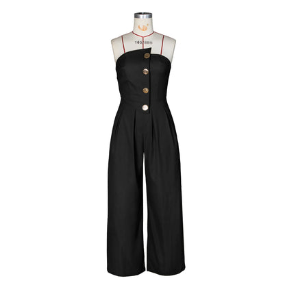 Women's Strapless Flare Wide Leg Elegant Romper