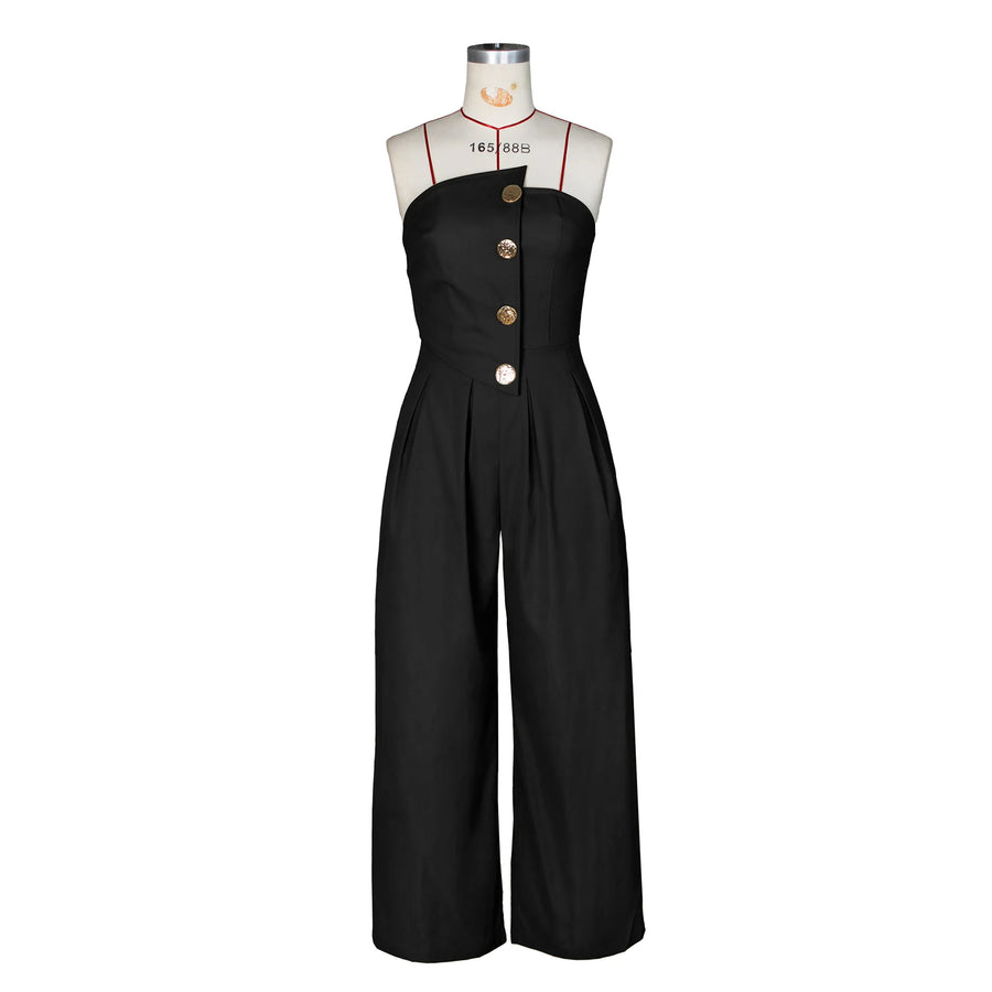 Women's Strapless Flare Wide Leg Elegant Romper
