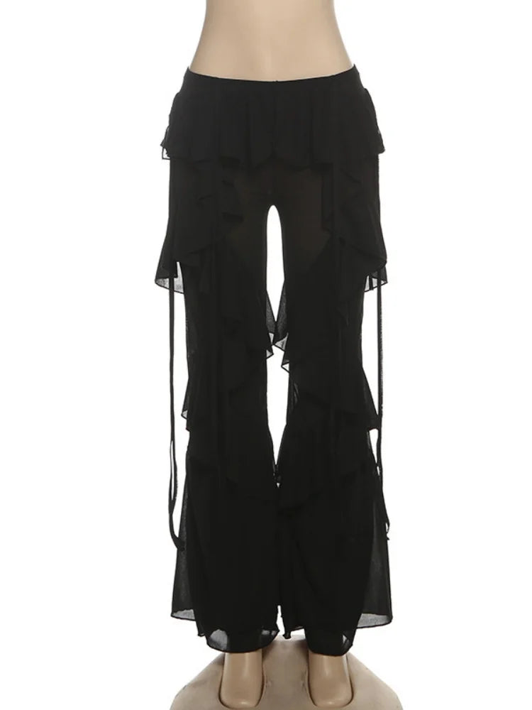 Women's High Waist Flare Fall Irregular Pants