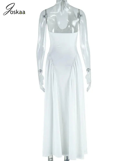Wholesale Women's Backless Halter Bodycon Dress White – Detail View