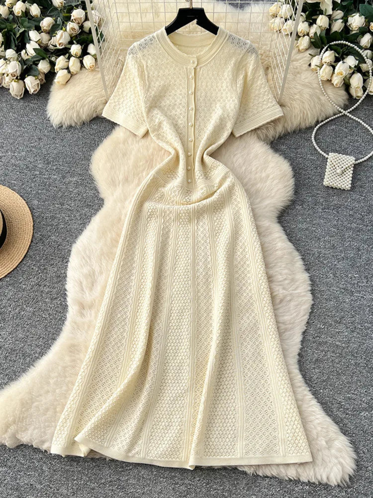 Joskaa Ribbed Knit Short Sleeve Maxi Dress - maxi dress image 4