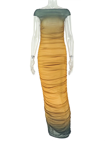 Joskaa Mesh Ruched Bodycon Maxi Dress - maxi dress image 2