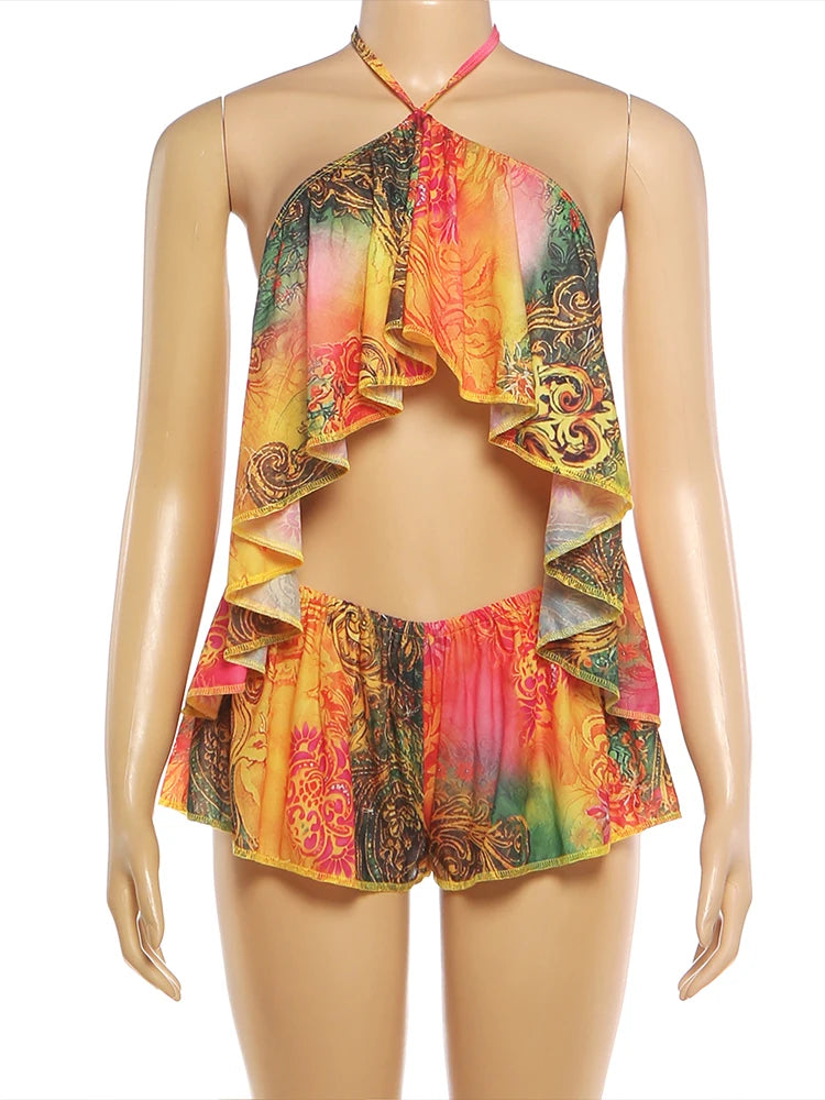 Joskaa Backless Halter Two Piece Set - two piece set image 2