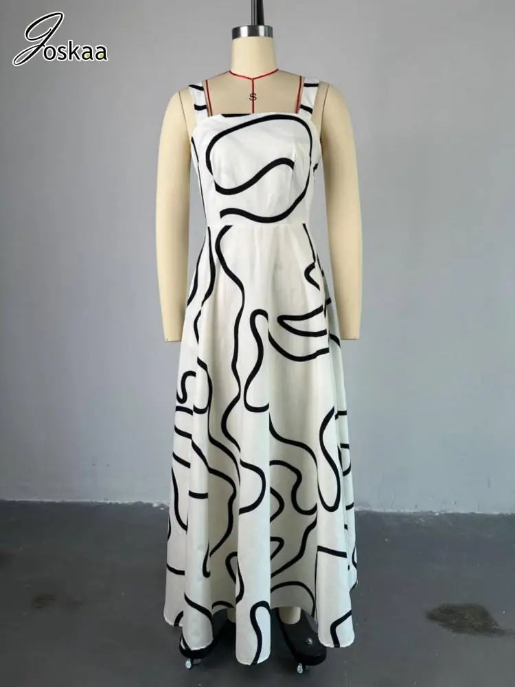 Wholesale Women's Stripe Sleeveless Maxi Dress White – Back View