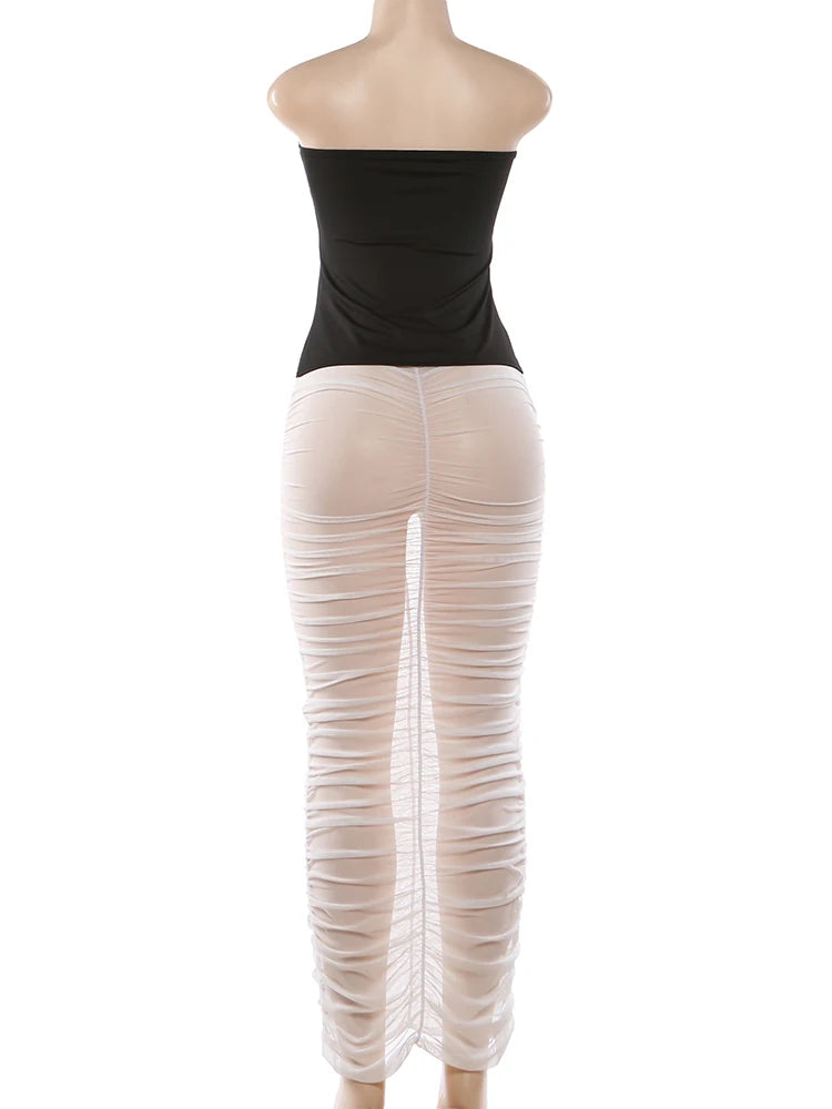 Joskaa Mesh Two Piece Set Beach Smumer Hollow - two piece set image 4