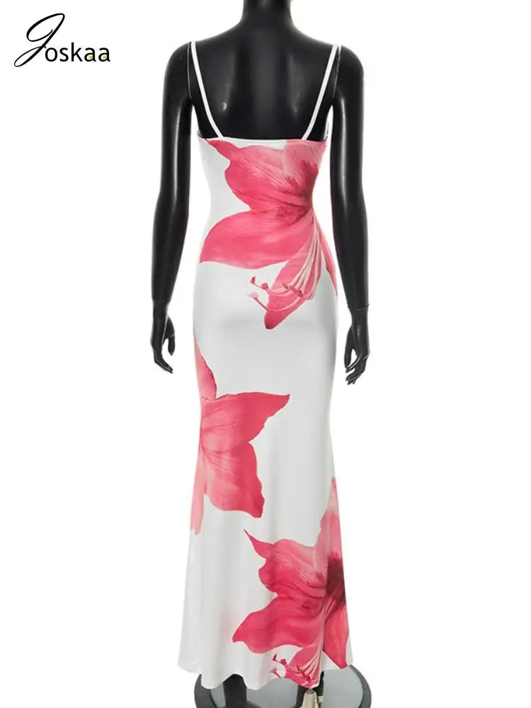 Women's Floral Print Backless Sleeveless Bikini Set White – Detail View