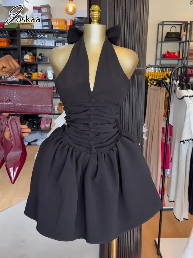 Women's Backless Halter Bodycon Mini Dress – Women's Fashion Wholesale – Front View