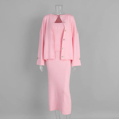 Women's Knit Long Sleeve Maxi Two Piece Set