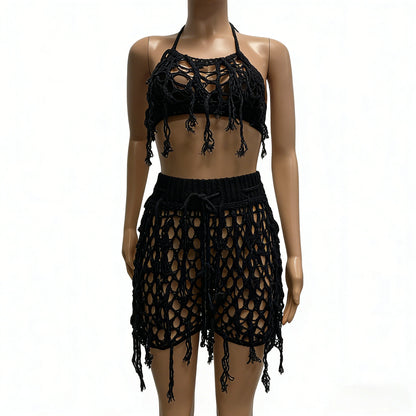 Joskaa Ribbed Knit Halter Crop Swimwear - swimwear image 7