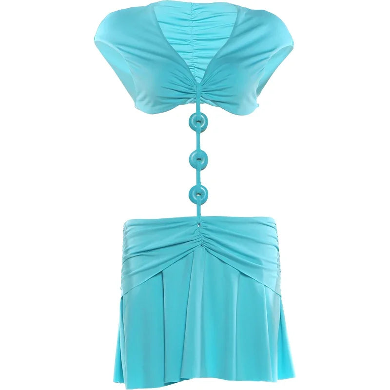 Women's Cutout V-neck Sleeveless Bodycon Mini Dress - Additional View 7