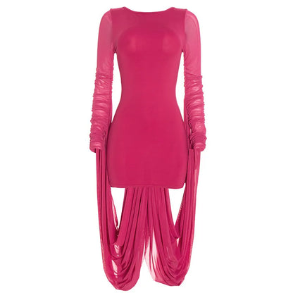 Women's Mesh Backless Long Sleeve Bodycon Mini Dress - Additional View 7