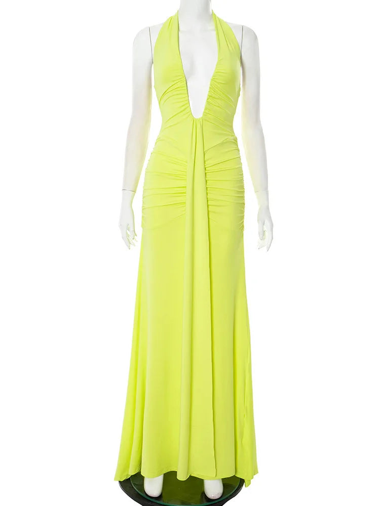 Joskaa Backless Halter Sleeveless Maxi Dress - maxi dress image 5