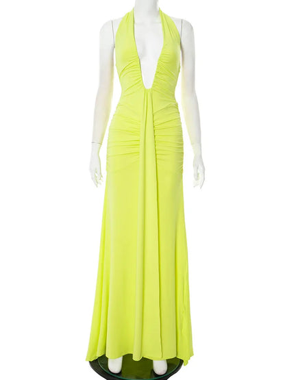 Joskaa Backless Halter Sleeveless Maxi Dress - maxi dress image 5