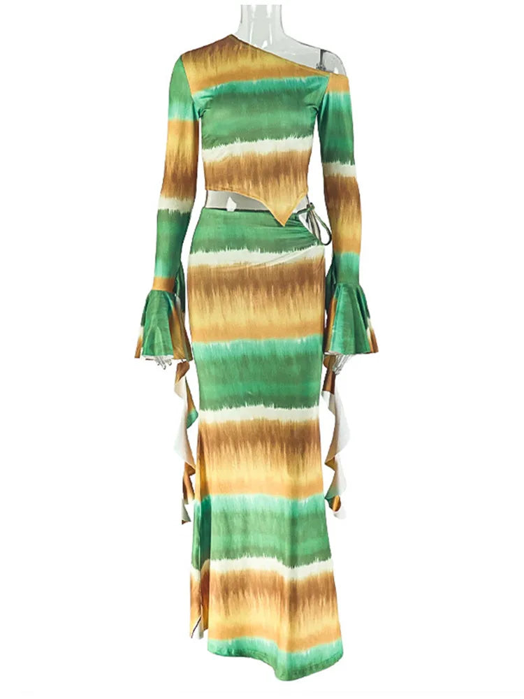Joskaa Crop Two Piece Set Colorful Gradient Pieces - two piece set image 5